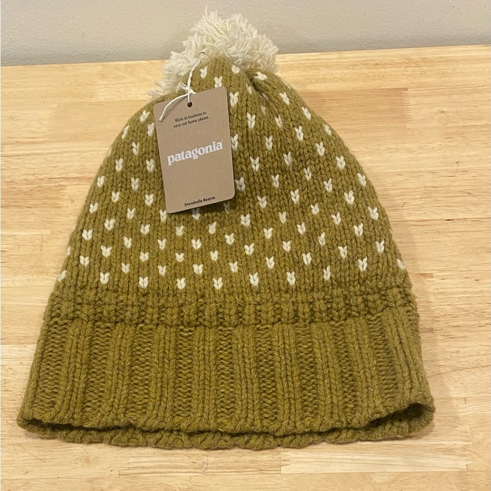 Patagonia women’s Snowbelle beanie ridge Cosmic Gold with fleece headband NWT OS - Picture 8 of 8